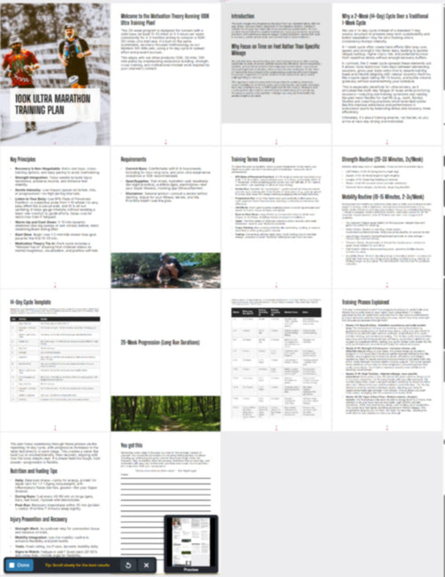 100k - Ultra Training Plan: Sustainable Endurance for Runners