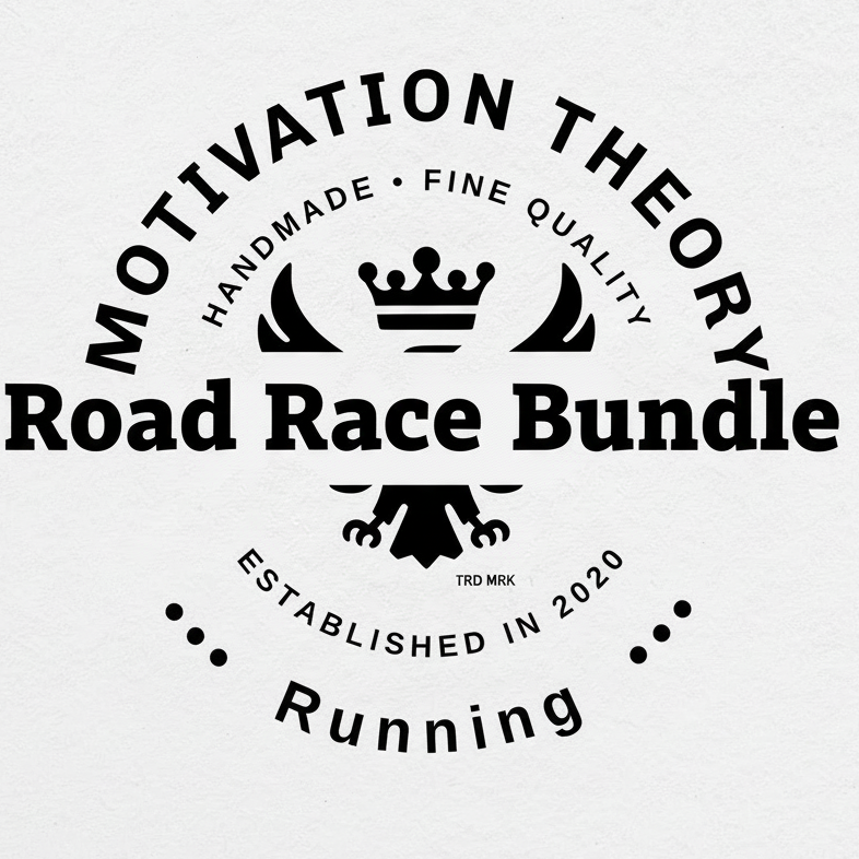 Logo with text 'Motivation Theory' and 'Road Race Bundle' on a white background